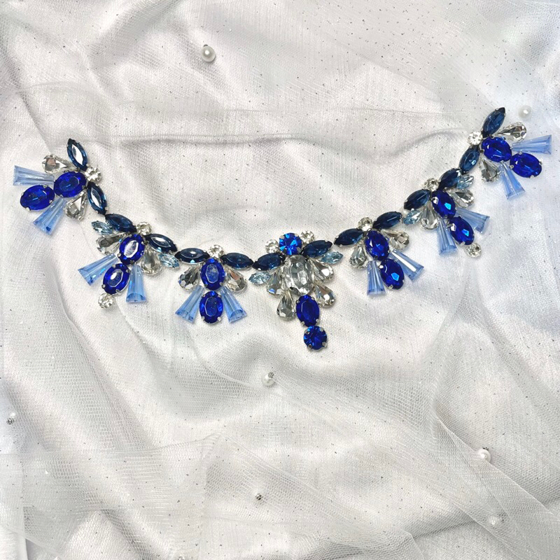 เลื่อมสําหรับเคบายาและชุดเดรสคอ N76 สีฟ้าอุปกรณ์เสริมเสื้อผ้าผู้หญิง