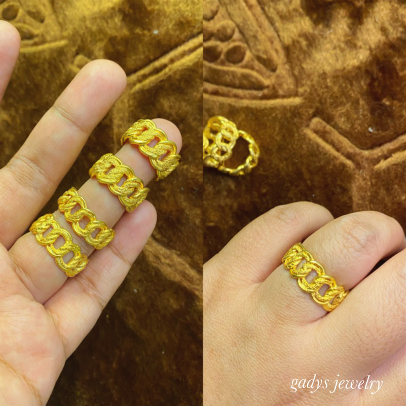 REPLIKA 24krt Gold Plated coco Ring Crum Light Gold 8 กรัม Premium Gold Replica แหวนผู้หญิง