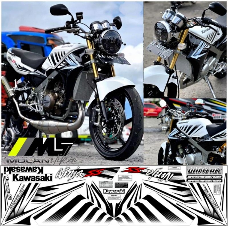 สติ๊กเกอร์รูปลอก Striping Variation Motif Original Ninja Ss Zebra White / Ninja Ss 150 2014 2015 สีข
