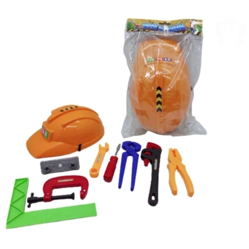 Kids Tool ของเล่นเด็กผู้ชาย หมวกกันน็อค เครื่องมือช่างไม้