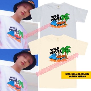 เสื้อยืด พิมพ์ลายคลื่น HAECHAN WILD WAVES สไตล์เกาหลี