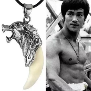 4s ขายส่ง Solo || จี้สร้อยคอเชือก สีดํา สไตล์เกาหลี ฮิต BRUCE LEE เครื่องประดับแฟชั่นผู้ชาย