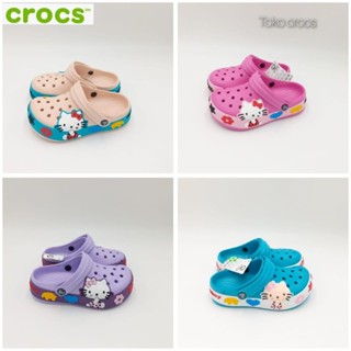 Crocs Hello kitty รองเท้าแตะ สําหรับเด็ก / รองเท้าแตะ Hello kitty สําหรับเด็ก