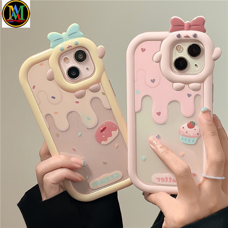 M014 M015 SOFT CASE PITA ICE CREAM STRAWBERRY 3D IPHONE 6 6S 6 Plus 6S Plus 7 8 SE 7 Plus X XS XR XS