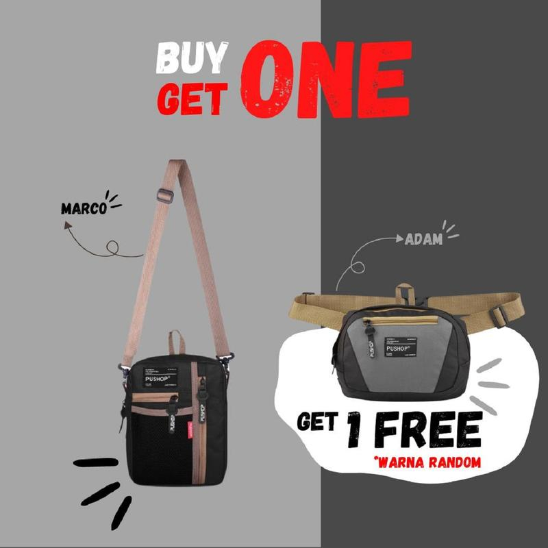 PUSHOP กระเป๋าสะพายข้างผู้ชาย Bundling Package Marco Get Waistbag Adam