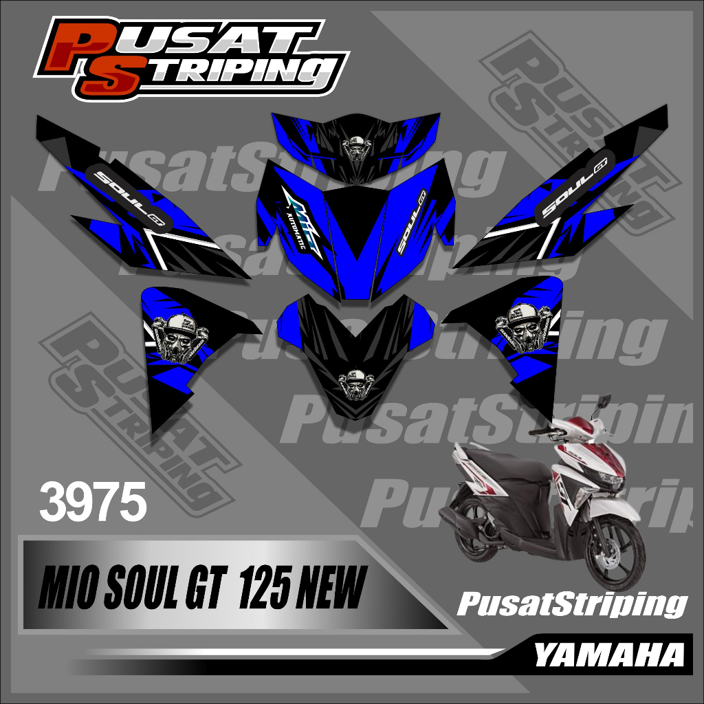 สติ๊กเกอร์ // สติ๊กเกอร์รูปลอก Striping Variation Fullbody Design Weapons Motor Mio Soul Gt 125 New 