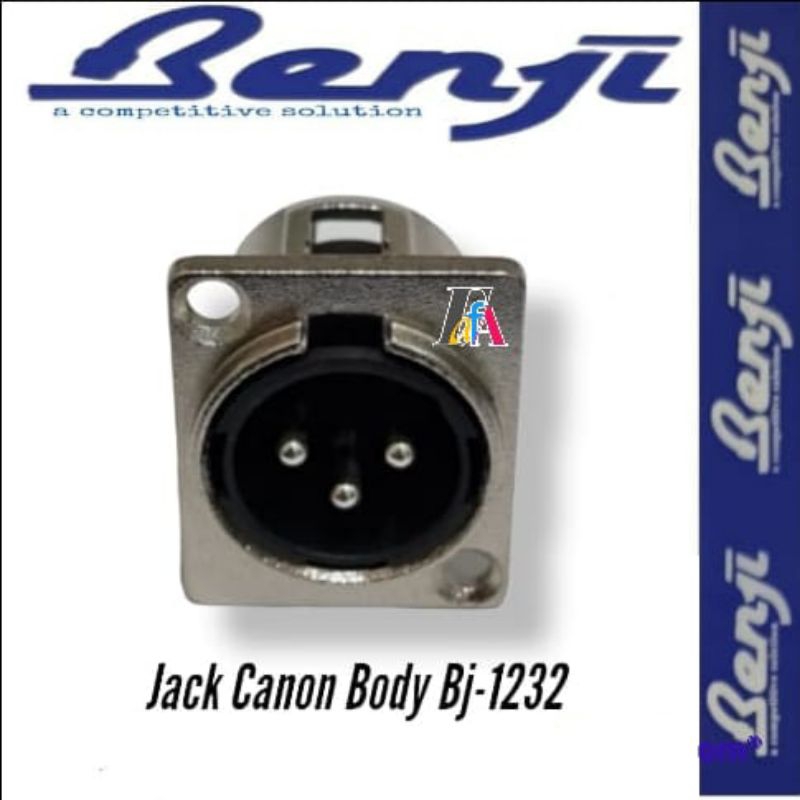 ตัวเหล็ก Canon Jack BENJI BJ-1232 SILVER Jack XLR ตัวผู้ 3 ขา