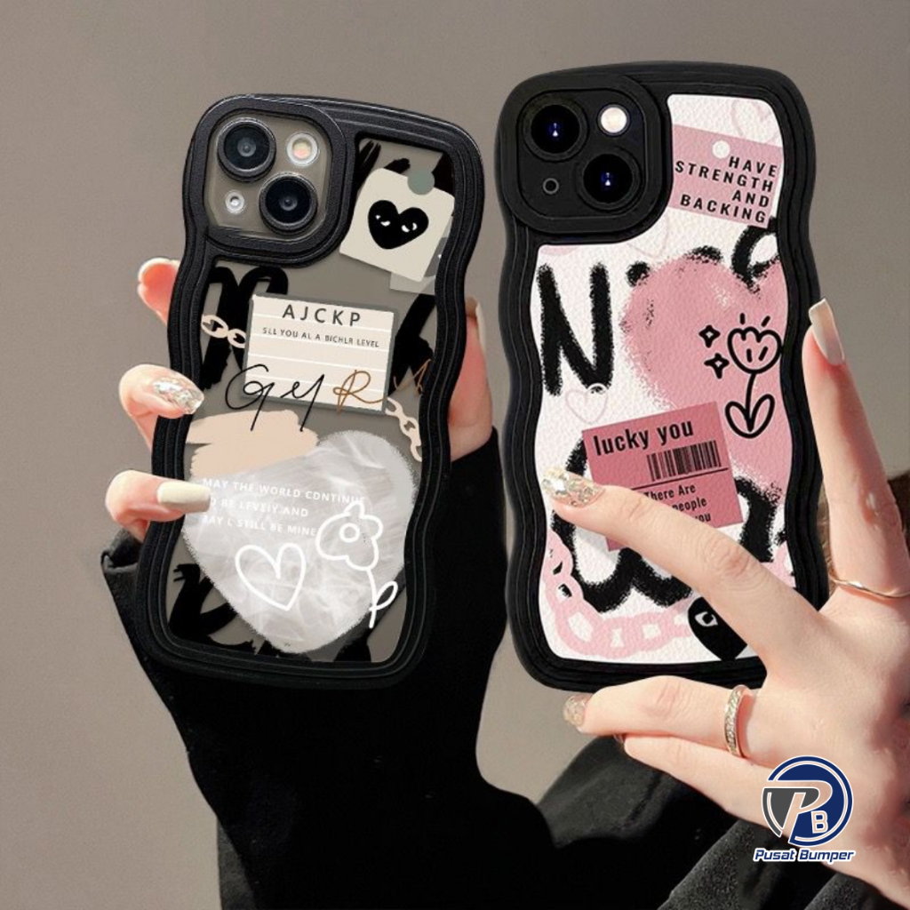 SS134 SOFTCASE MOTIF GRAFFITI HEART FLOWER สําหรับ OPPO A38 4G A18 4G F1 A53 (2015) A58 A78 A71 A74 