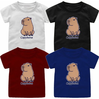 Capybara เสื้อยืด สําหรับเด็กผู้หญิง และผู้ชาย อายุ 1-12 ปี ไซซ์ S-5XL