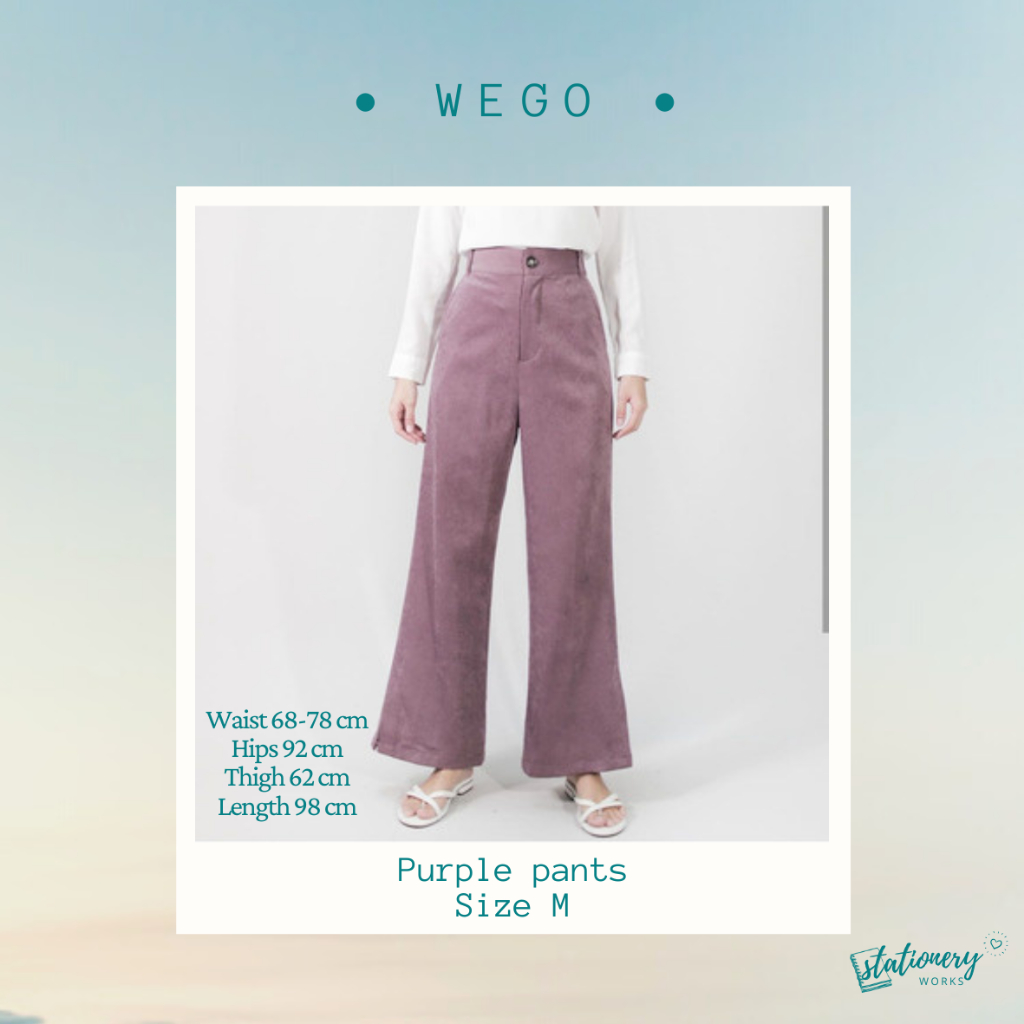 Wego - กางเกงสีม่วง - กางเกงขายาวผู้หญิง& 39;s - กางเกงขายาวทํางาน