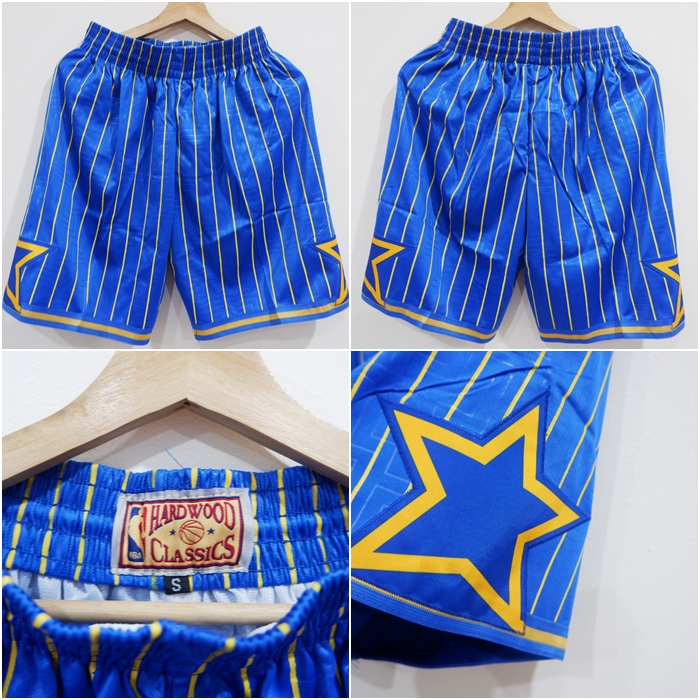 นําเข้า CNY ORLANDO MAGIC BLUE กางเกงบาสเก็ตบอลลายทาง