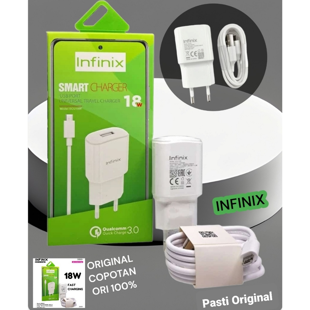 18W ORI 100% TC Travel Charger Fast Charging SUPER TYPE C / Micro USB INFINIX Zero 40 30 5G 2023 202