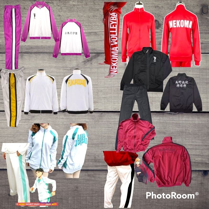 ขายดีที่สุด เสื้อแจ็คเก็ตผู้ชายและผู้หญิง COSPLAY ANIME ICS HAIKYU!! VOLLEYBALL - FUKURODANI JACKET 