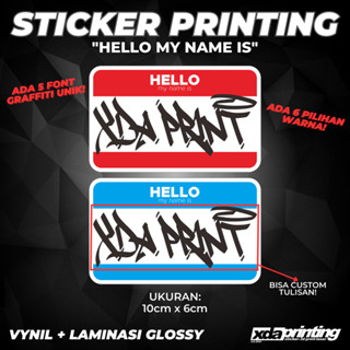 สติกเกอร์ พิมพ์ลายตัวอักษร เขียนเองได้ HELLO MY NAME IS GRAFFITI