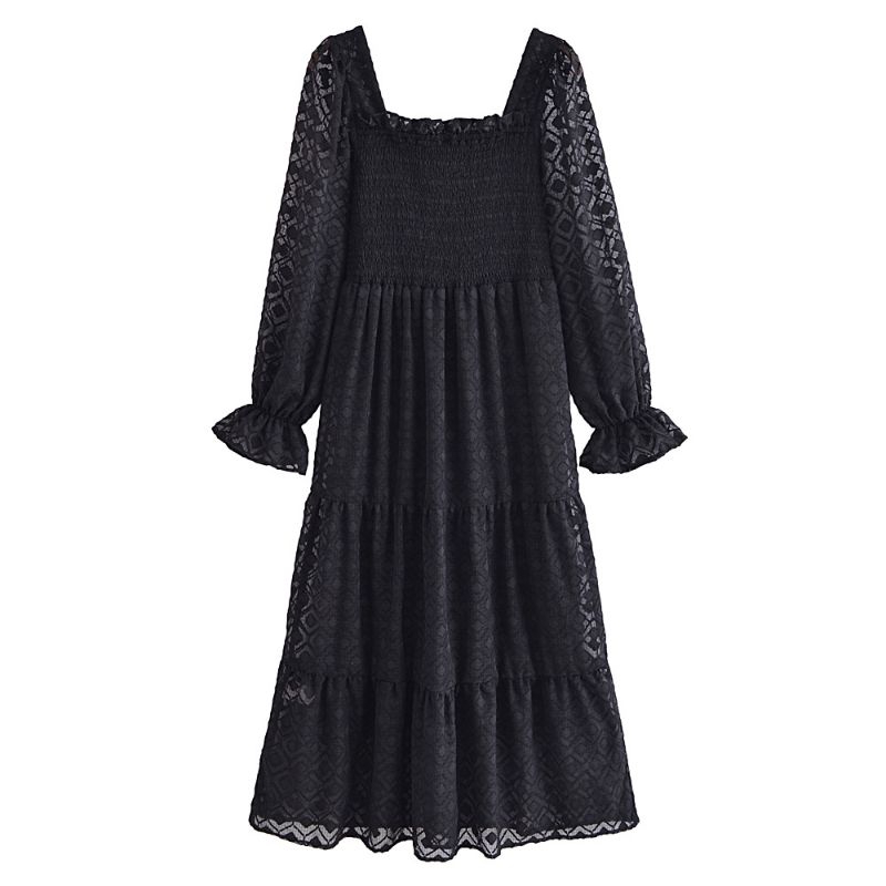 ชุดเดรสแม็กซี่งานปักสีดํา ตอบ 75404