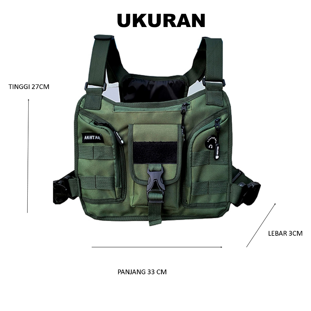 กระเป๋าคาดหน้าอก Mens CHEST BAG TACTICAL RIG BAG OUTDOOR