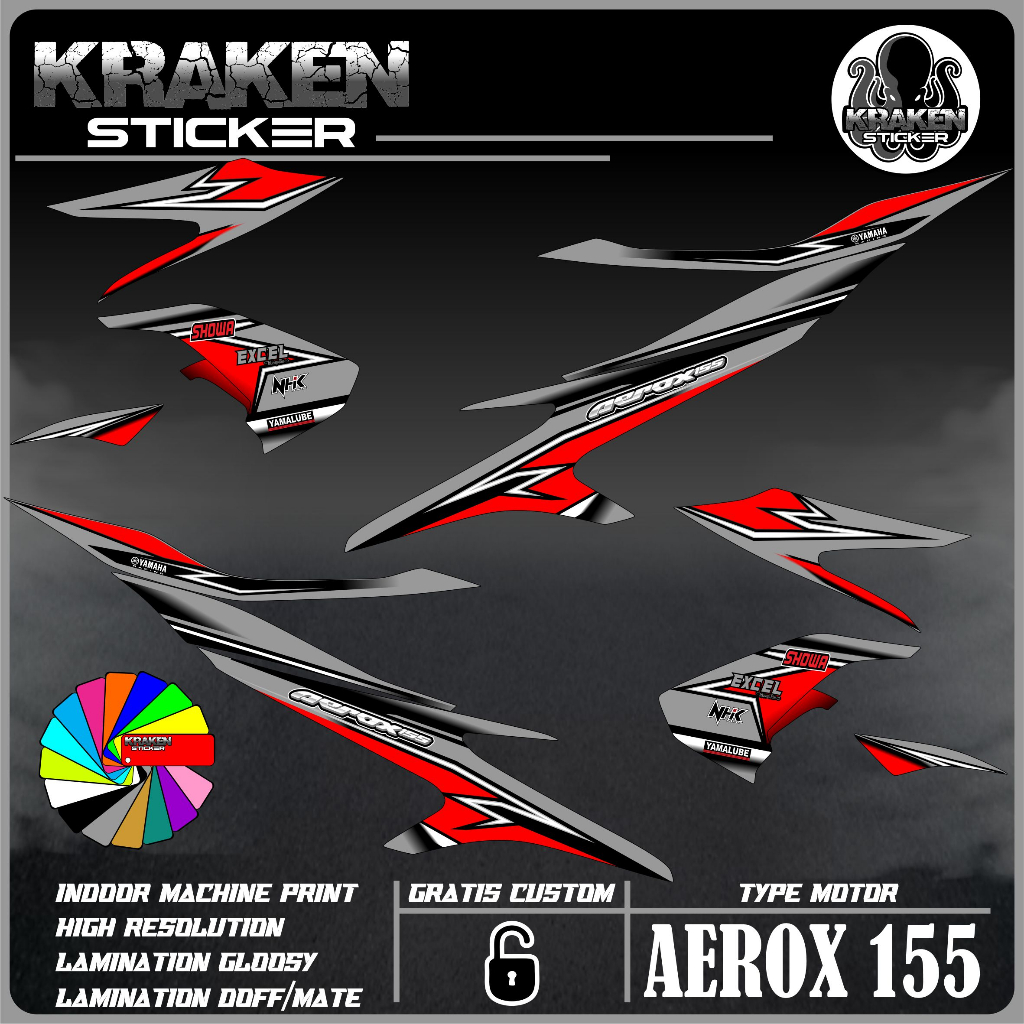 STRIPING STICKER AEROX 155 สติ๊กเกอร์ AEROX 155 สติ๊กเกอร์ LIS LIST YAMAHA AEROX 155 CODE 05
