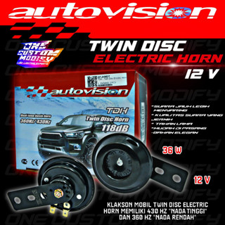 Tdh TWIN DISC STEREO AUTOVISION แตรเสียงดังและชัดเจน สําหรับรถจักรยานยนต์ รถยนต์