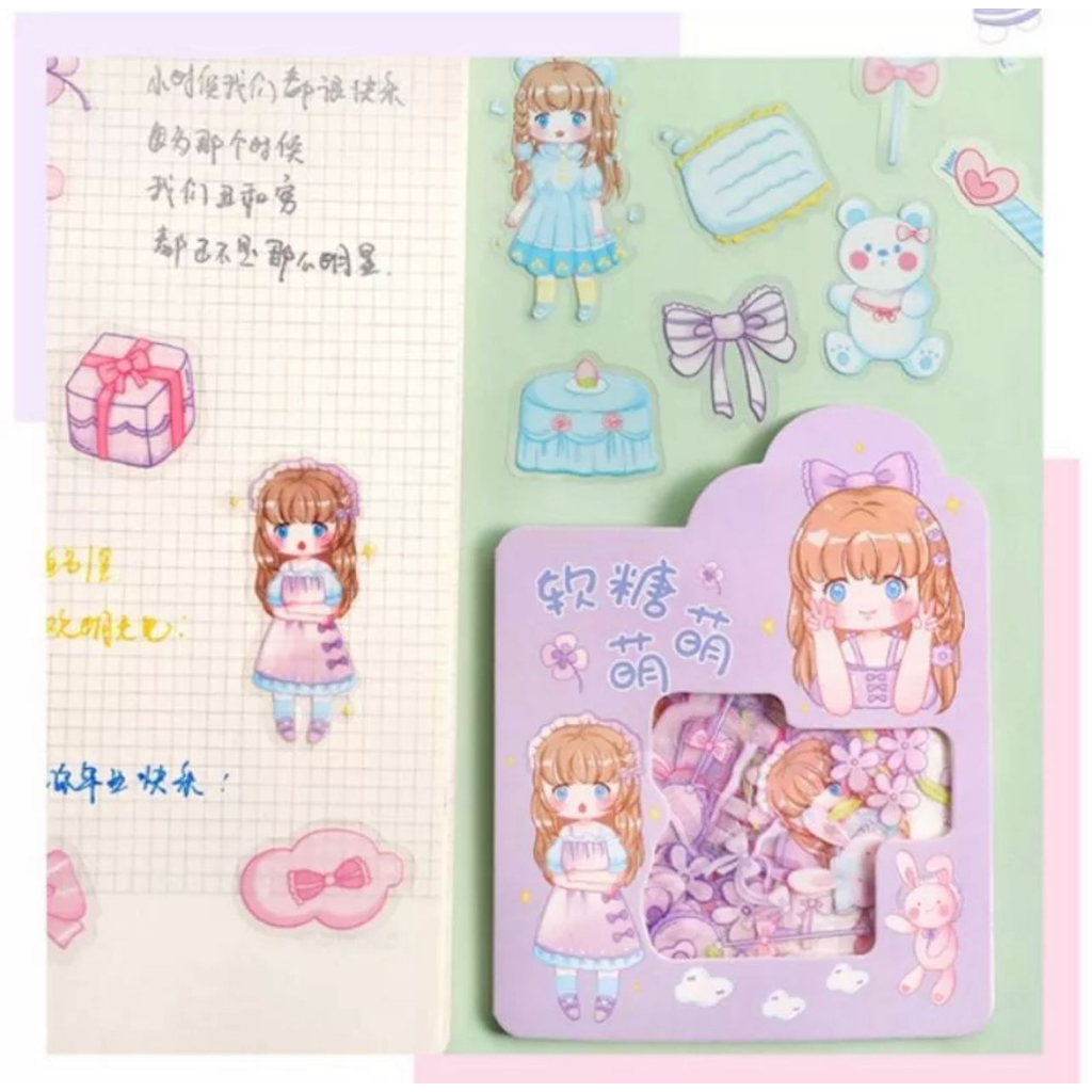 [CENTER 18] ST DIY STICKERS CUTE CARTOON MOTIFS GIRL STICKERS AESTHETIC ATK WATERPROOF