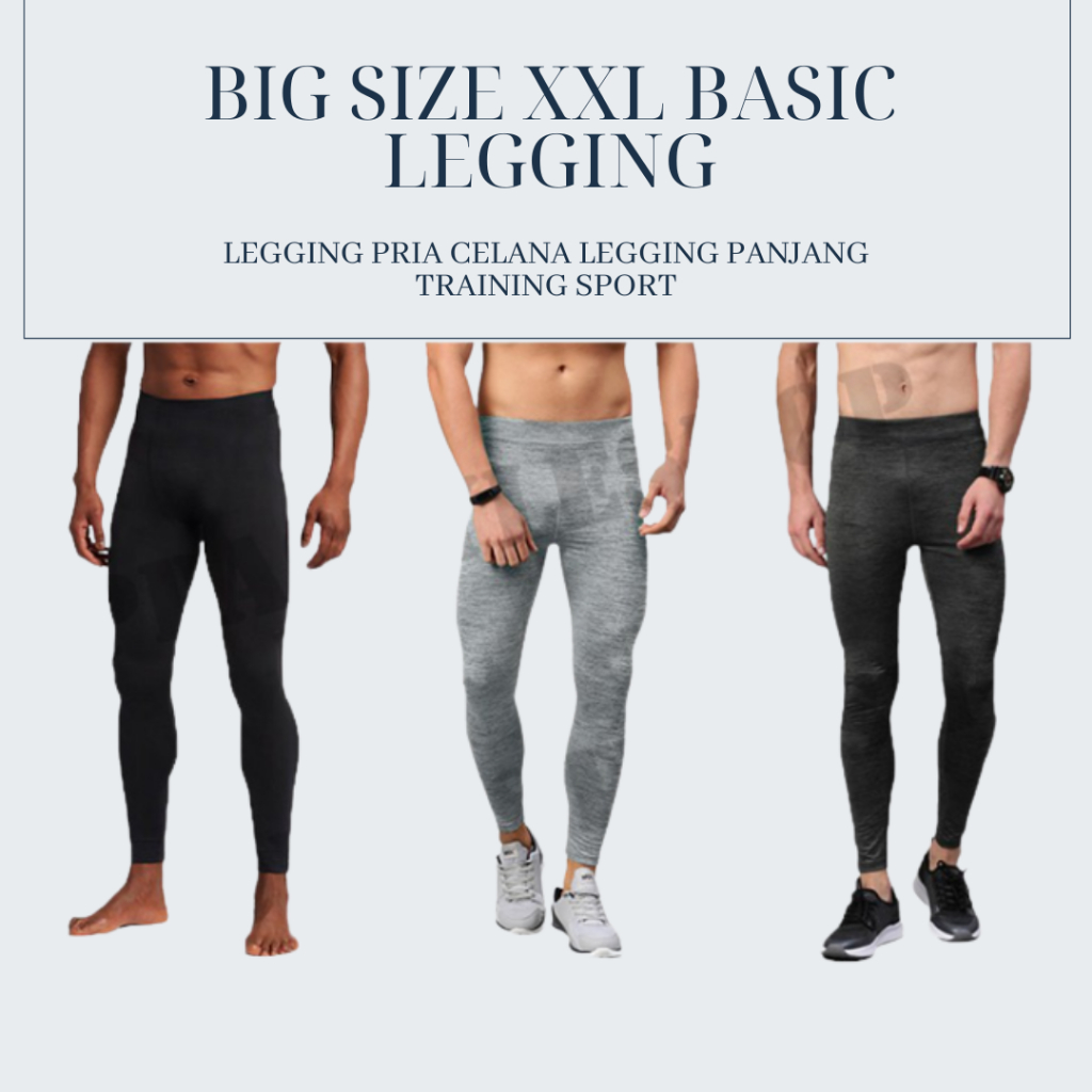 Oppa Style Shop BIG SIZE XXL BASIC LEGGINGS FOR MEN LONG TRAINING SPORT LEGGING PANTS
