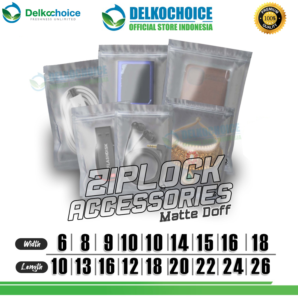 คลิปหนีบพลาสติก MATTE ZIPLOCK BAG ACCESSORIES PACKAGING DELKOCHOICE PREMIUM