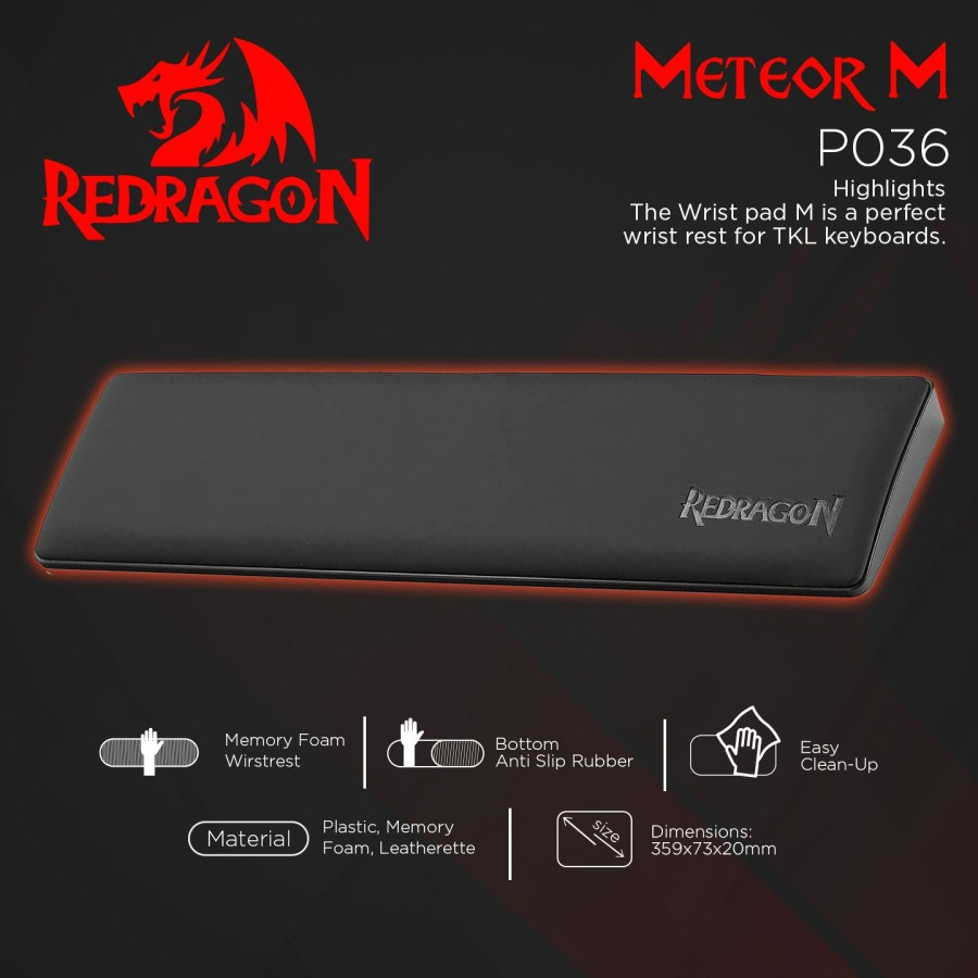 Redragon Gaming Wrist Rest Pad TKL Keyboard METEOR M - P036