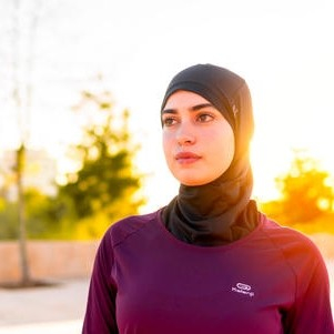 KIPRUN Running Hijab - Running Hijab - สีดํา