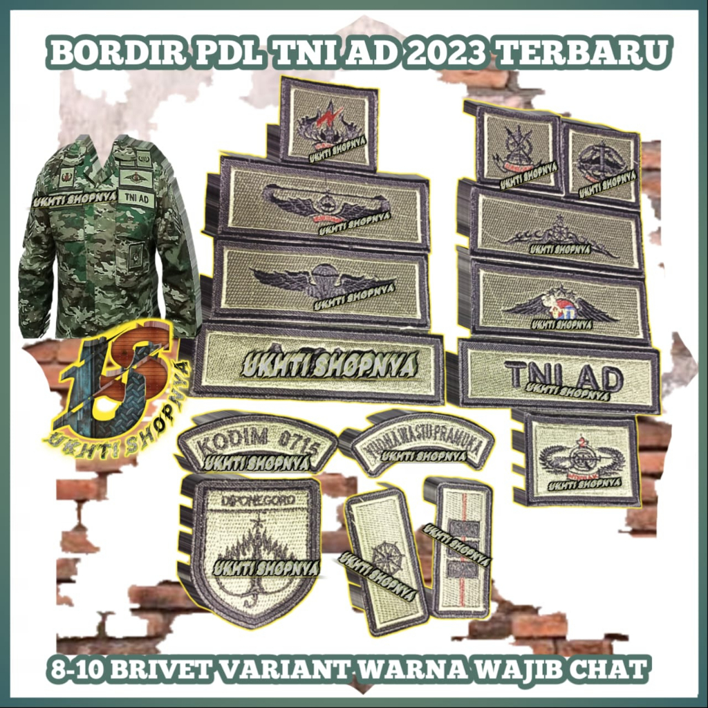 แผ่นบอร์ดปักโลโก้ Tni Ad ปีกนก Yonif Kodim Semi Ration Of The Republic Of Indonesia Army 2023 1 ชุด