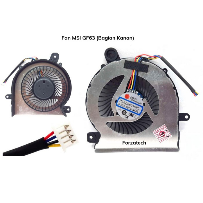 MSI GF63 GF65 WF65 MS-16R1 MS-16R2 MS-16R3 A9SE A9SD พัดลมขวา - รับประกันใหม่