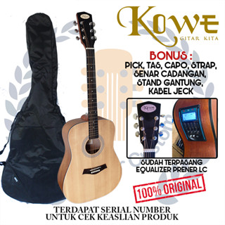 กีตาร์อะคูสติกไฟฟ้า KOWE Original EQ LC บรรจุไม้ฟรี