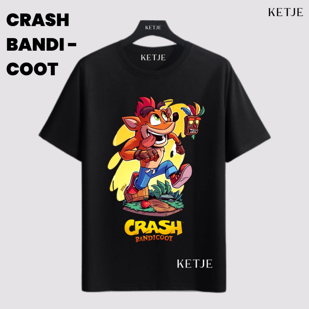 เสื้อยืด Crash Bandicoot - Crash Bandicoot Run | Distro เสื้อยืดสําหรับผู้ชายและผู้หญิง Premium Unis