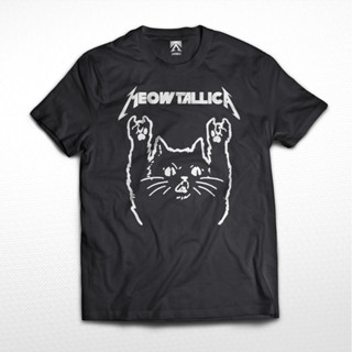 เสื้อยืด พิมพ์ลาย meowtallica สไตล์วินเทจ สําหรับผู้ชาย และผู้หญิง