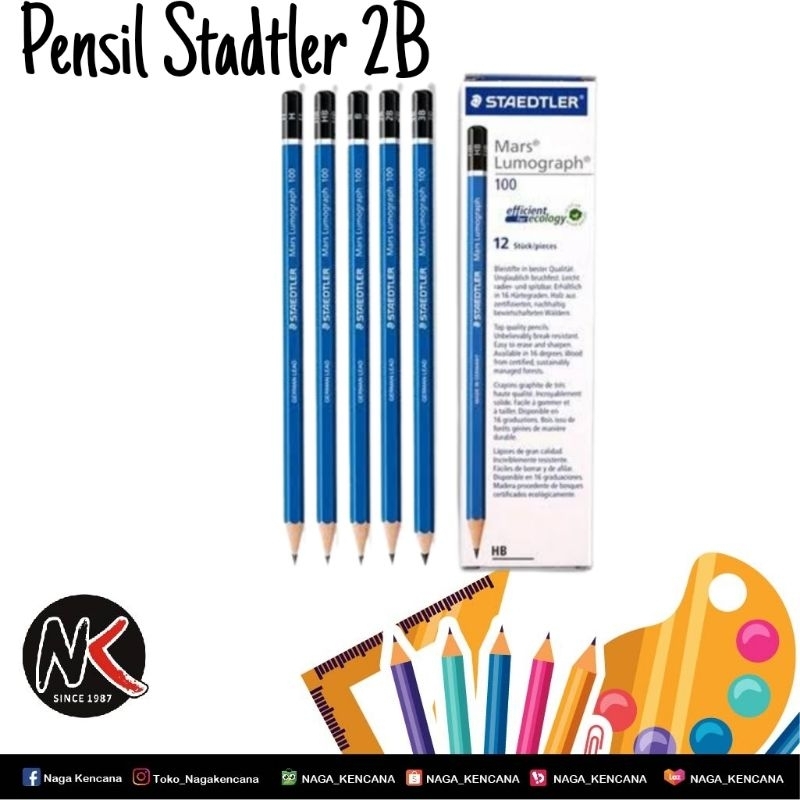 ดินสอ Staedtler 2B (1 SET 2 ชิ้น)/ดินสอ/2B