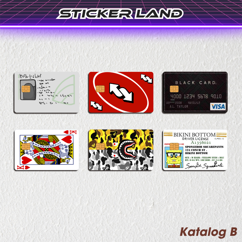 สติ๊กเกอร์ ATM - สติ๊กเกอร์การ์ด ATM Vinyl Emoney Flazz Catalog B Sticker Land