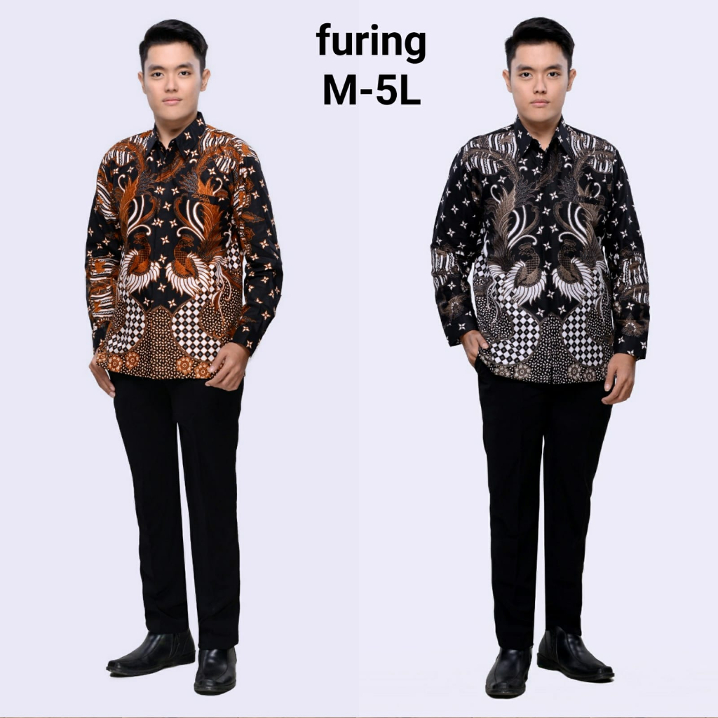 KEMEJA Rihanna เสื้อเชิ้ตบาติกแขนยาวผู้ชายมีซับใน