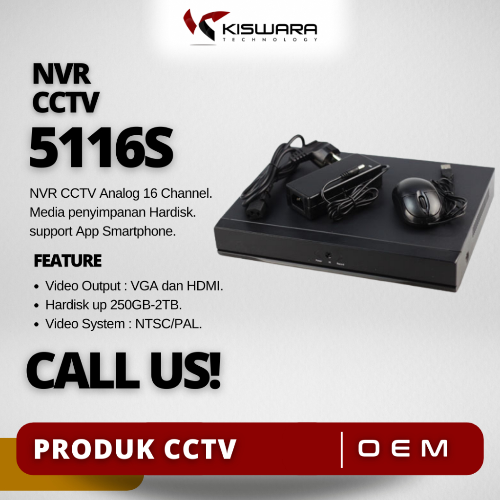 NVR H.264 กล้องวงจรปิด 16CH 1080P NVR - 5116S [2HDD]