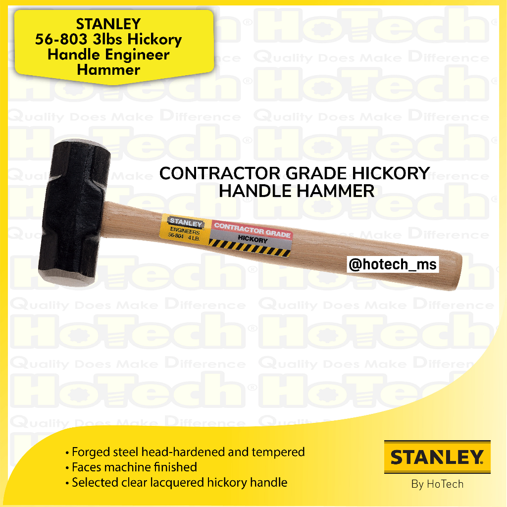STANLEY STANLEY STANLEY® 56-803 Hickory Handle Engineer Hammer Palu Tools