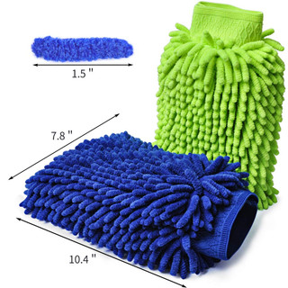Sarung Tangan Microfiber Buat Cuci Motor / Mobil Wash Mitt 2 Sisi Mikrofiber Cendol / Chenile