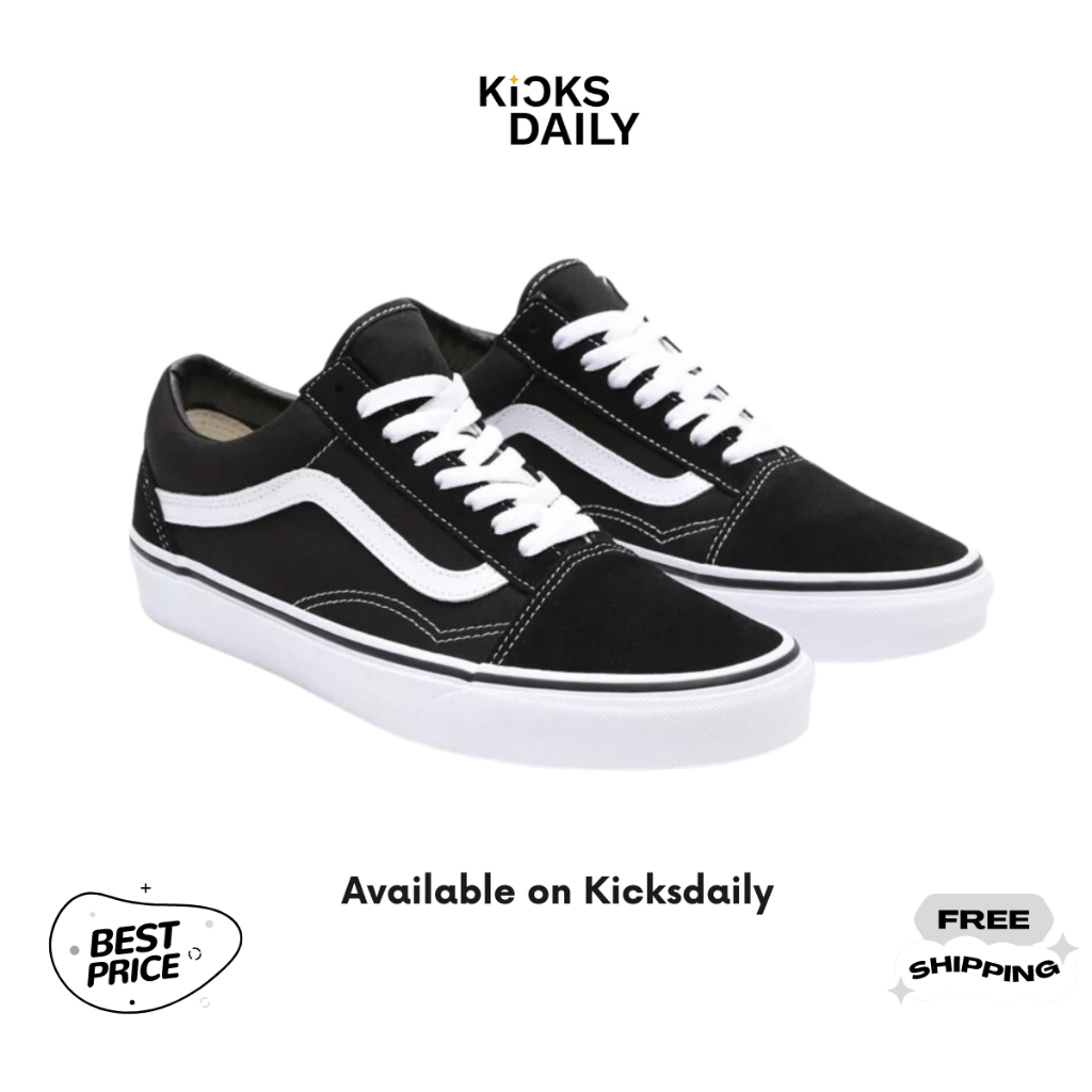 Vans Oldskool Classic รับประกันของแท้ 100% สีดํา และสีขาว