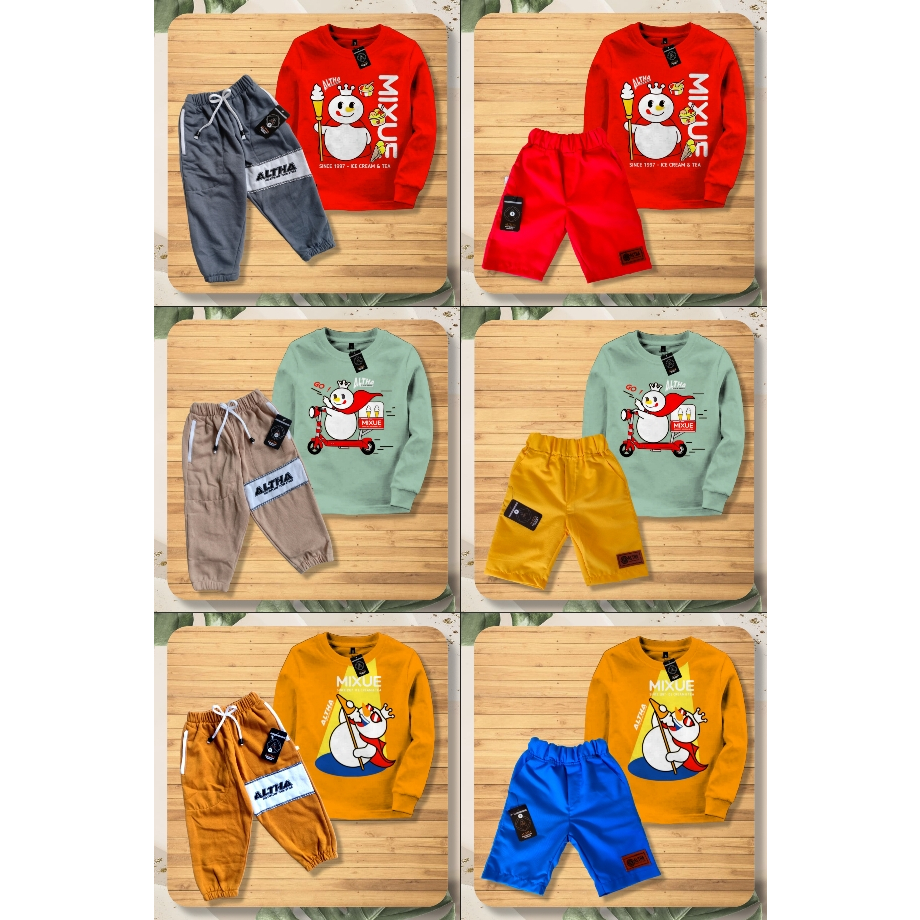 MIXUE BOYS & GIRLS SUITS เสื้อแขนยาว 1-10 ปี || เสื้อผ้า ALTHA MIXUE ดั้งเดิม ชุดใหม่ล่าสุด