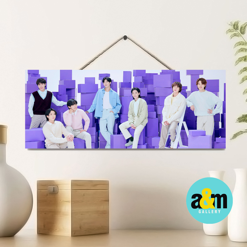 โปสเตอร์ไม้ BTS ขนาด 10 x 30 ซม. I แขวนผนังตกแต่งห้อง I K-POP โปสเตอร์ไม้ตกแต่งห้อง - A&M