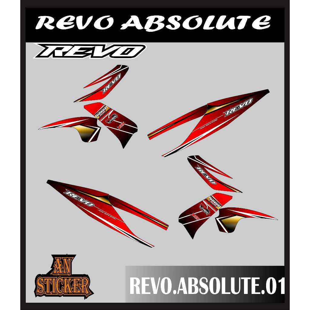 สติกเกอร์ ABSOLUTE REVO - STICKER ABSOLUTE REVO ลิสต์ สําหรับติดตกแต่งรถจักรยานยนต์ HONDA ABSOLUTE REVO CODE 01