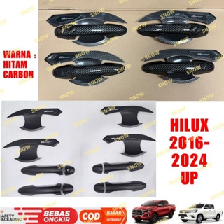 ฝาครอบมือจับ คาร์บอน สีดํา สําหรับ Hilux 2016 2022 2023 2024 UP GR SPORT