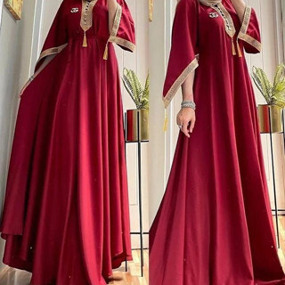 Gamis Brocade DRESS AF SIZE M L XL XXL Material SHAKILA MIX ชุดเดรสลูกไม้ สีกรมท่า สไตล์เกาหลี สําหรับผู้หญิง