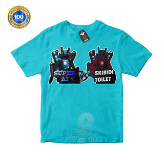 (ฟรีชื่อ) เสื้อยืด ผ้าฝ้าย พิมพ์ลายการ์ตูน SKIBIDI TOILET UNISEX สําหรับเด็ก