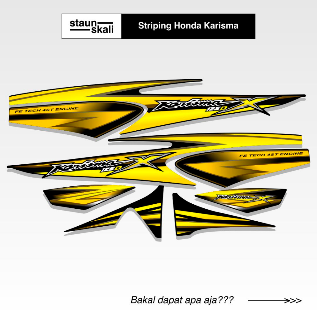 Striping Karisma 125 Variations (2) XD 125D 125X Wave Original Thailand Vietnam Malaysia Special Edition 2002 2003 2004 2005 2006 2007 2008 Kharisma Old School Classic Duck Classic Old Cool Simple Minimalist Fire Graphic Sticker Sticker Original Ori Custo
