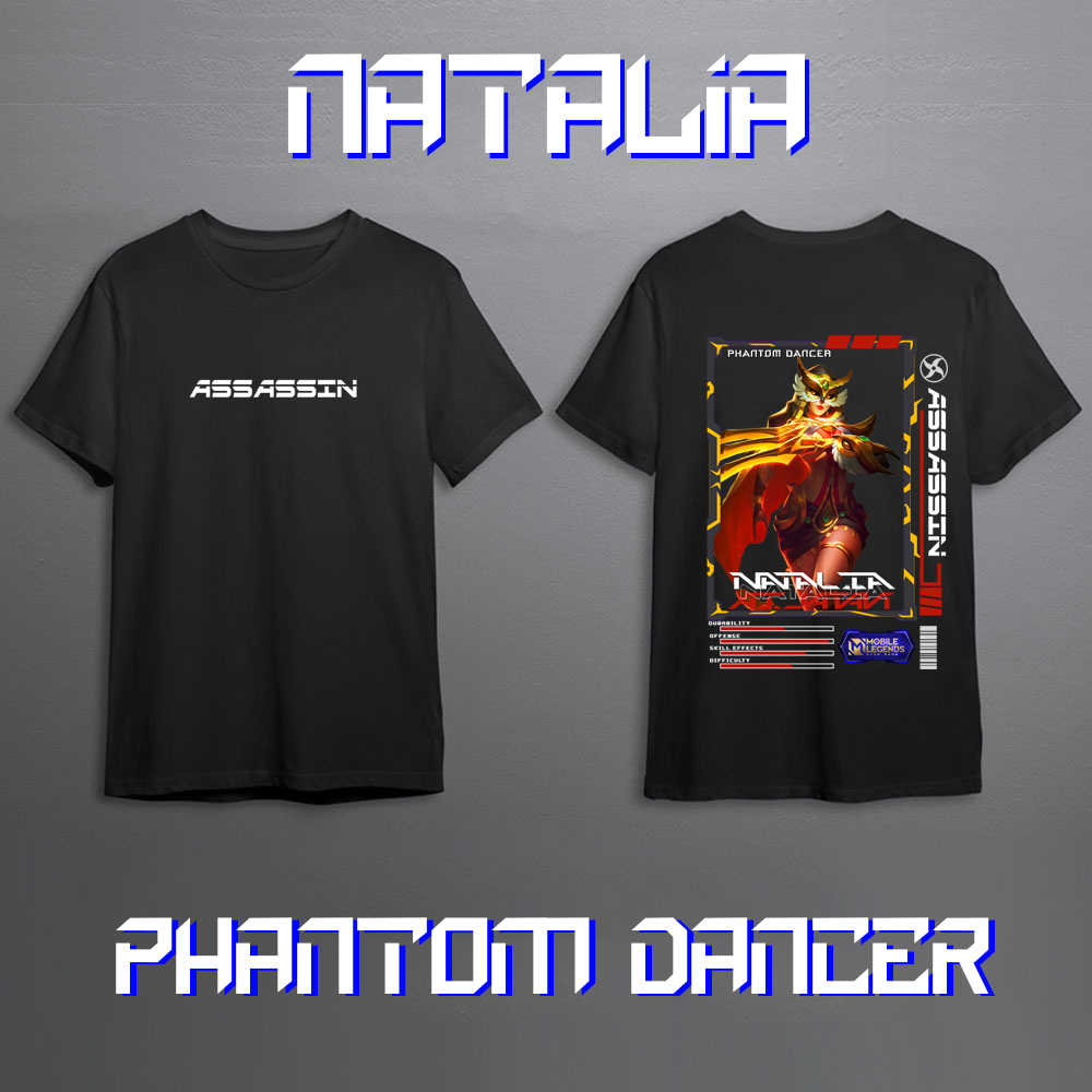 Hero MOBILE LEGEND NATALIA ASSASIN SKIN T-SHIRTS COOL // ML T-SHIRTS // MOBILE LEGEND T-SHIRTS // เส