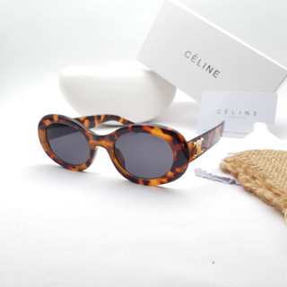 ใหม่ CHELINE ของแท้ SERIES LEOPARD SUNGLASSES สําหรับผู้หญิง