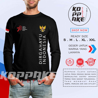 เสื้อยืดแขนยาว พิมพ์ลาย 78th Independence Day Of Indonesia Distro