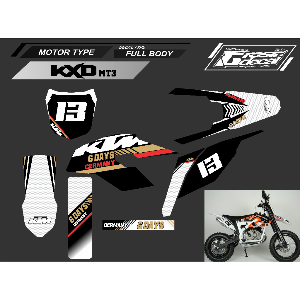 Mini Trail KXD 50cc MT3 Full Body Decal สติกเกอร์ฟรีขอ